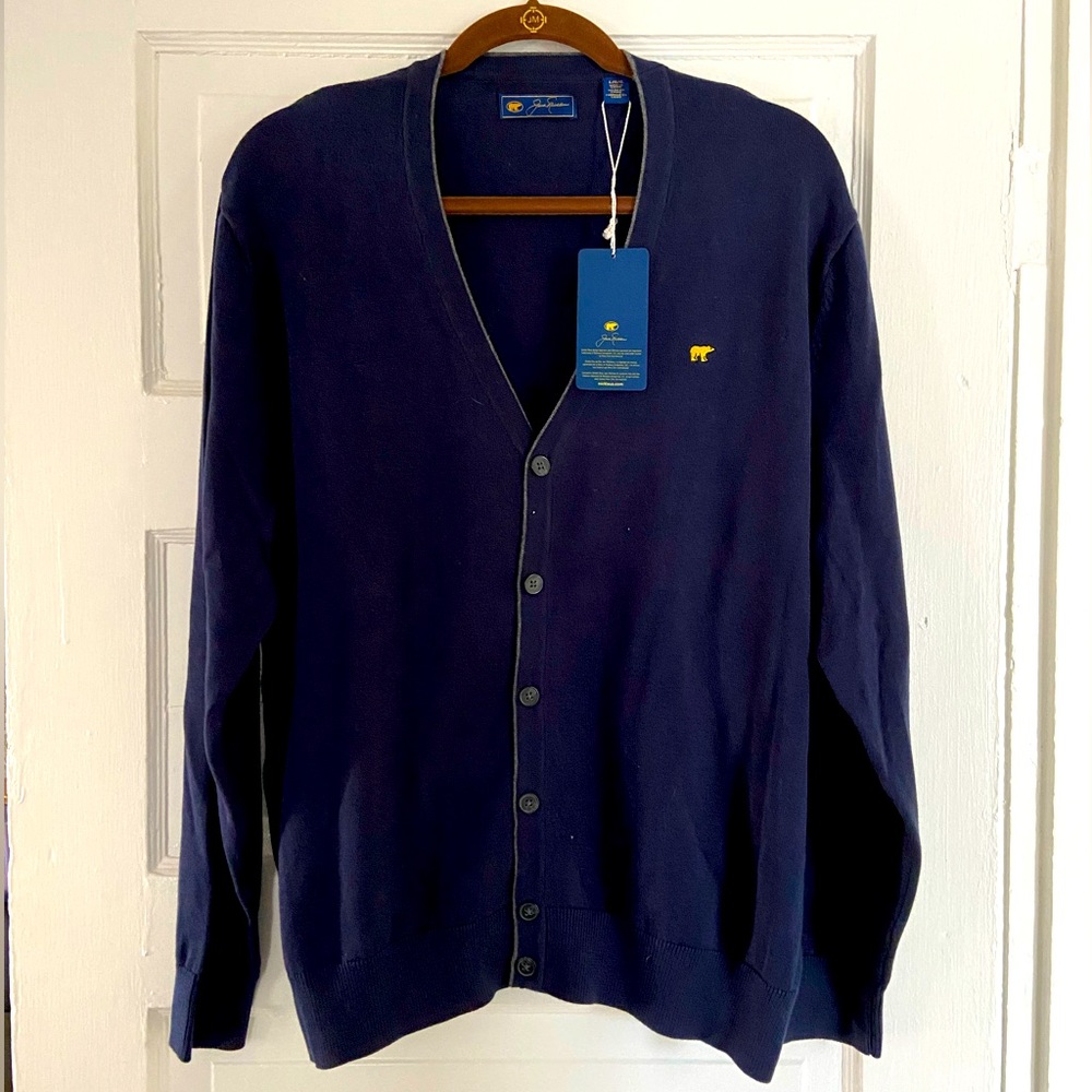 Men’s Jack Nicklaus Cardigan Golden Bear Logo Sweater